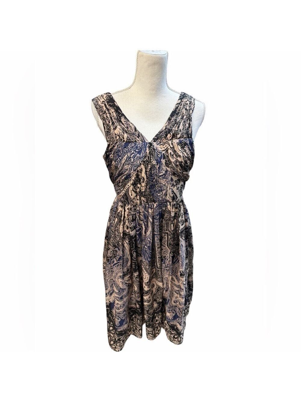 Tibi Silk Dress Women's Size 8 Paisley Floral Sleeveless Party Cocktail